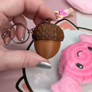 Cute acorn fidget clicker keychain