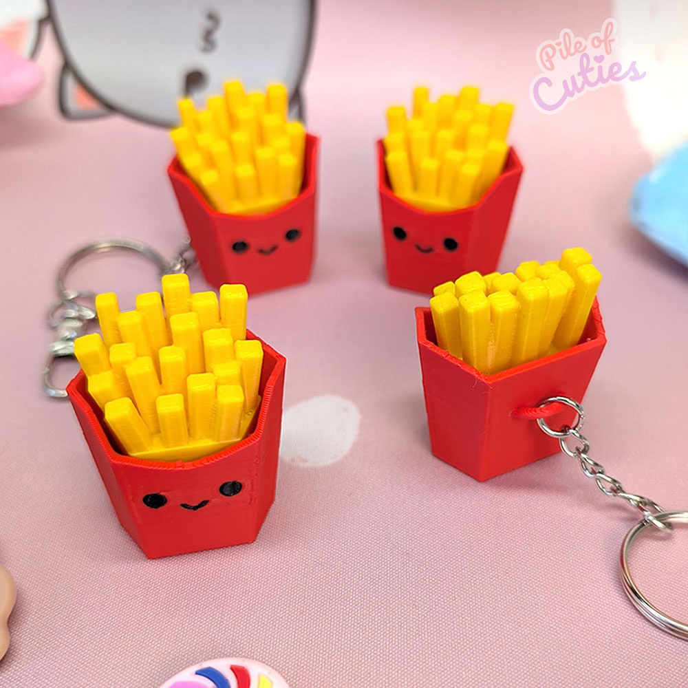 Bundle of French fry clicker keychain