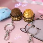 Ferrero Rocher clicker keychain -choc and gold