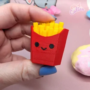 French fries clicker keychain in action