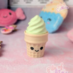 Kawaii ice cream clicker keychain pastel green fidget toy keychain