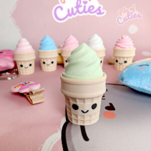 Cute 3D printed ice cream clicker keychains