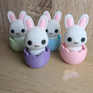 Cute pastel bunny egg shell desk toy and fidget clicker