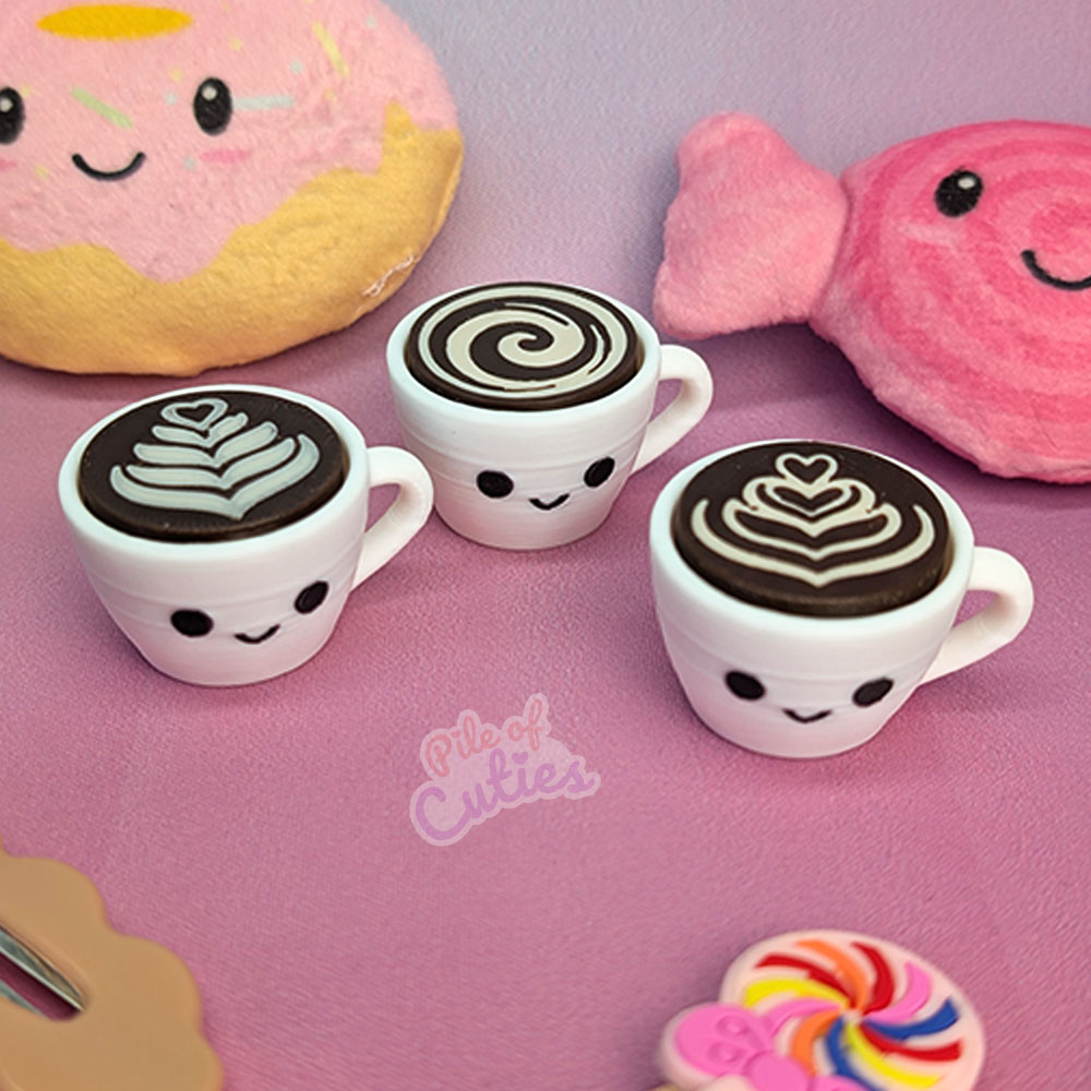Kawaii Coffee Cup Fidget Clicker Keychain - Image 4