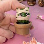 Mummy Cactus Cat Fidget Clicker – Halloween Desk Toy